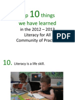Literacy for All Top Ten