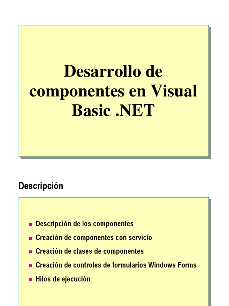 Desarrollo de Componentes en Visual Basic | PDF | Hilo (Computación ...