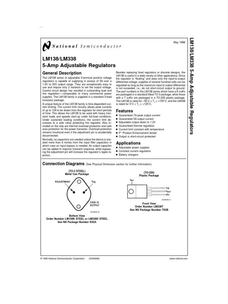 LM338T | PDF | Capacitor | Power Supply
