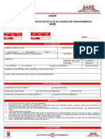 Solicitud de alta de licencia de funcionamiento