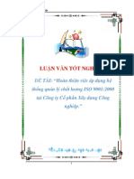 luận văn:"Hoàn thiện việc áp dụng hệ thống quản lý chất lượng ISO 9001:2000 tại Công ty Cổ phần Xây dựng Công nghiệp