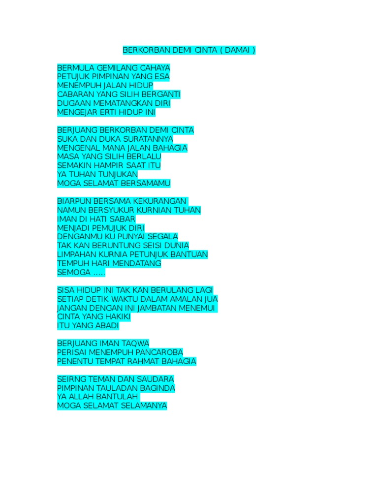 Berkorban Demi Cinta Pdf