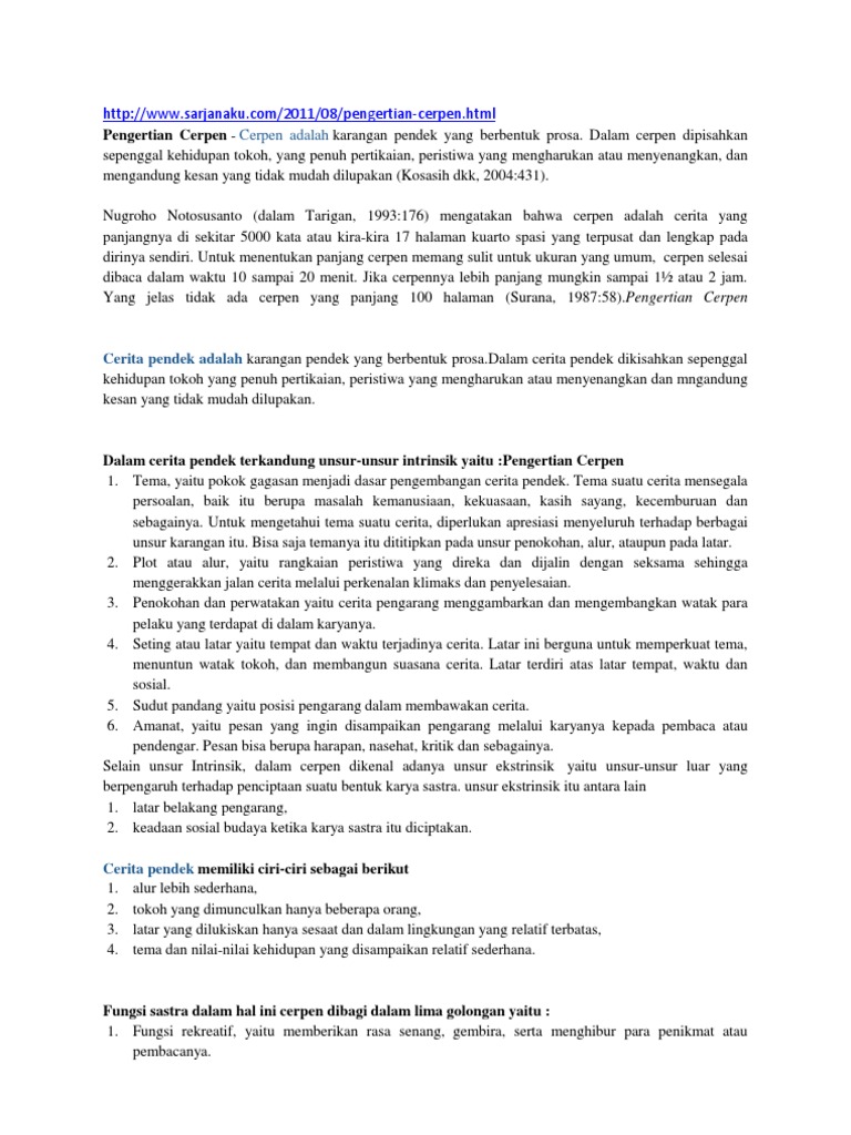 Definisi Cerpen