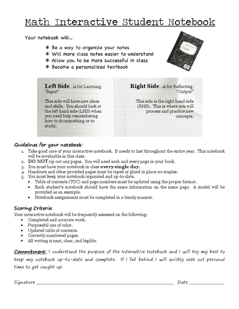 Interactive Notebook Guidelines | PDF