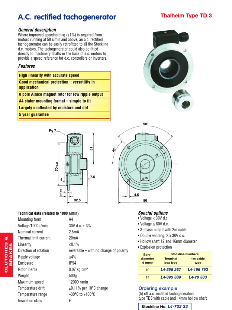 Tacho Generator PDF Electric Generator Ac Power Plugs And Sockets