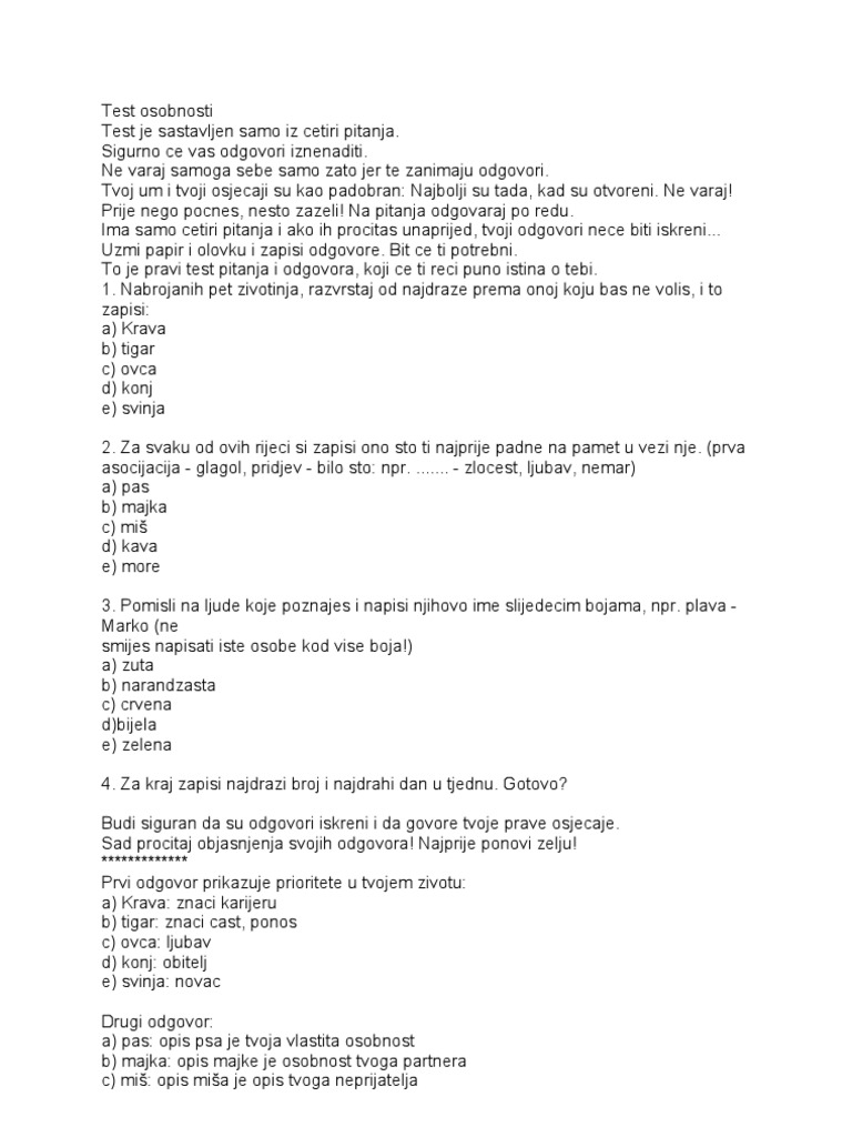 Test Osobnosti