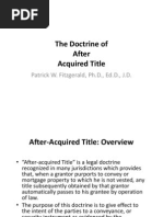 The Doctrine of After Acquired Title - Fitzgerald