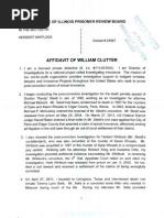 Affidavit of William Clutter Recieved July 22 2013 Prisoner Review Board