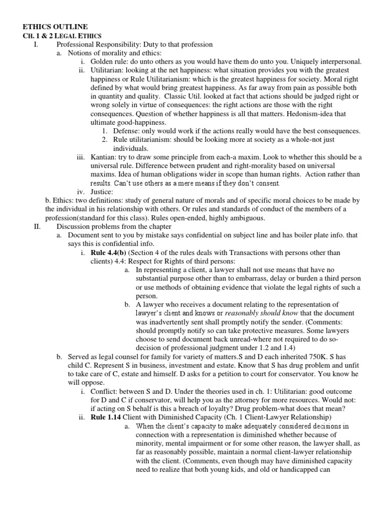 Professional responsibility attack outline image