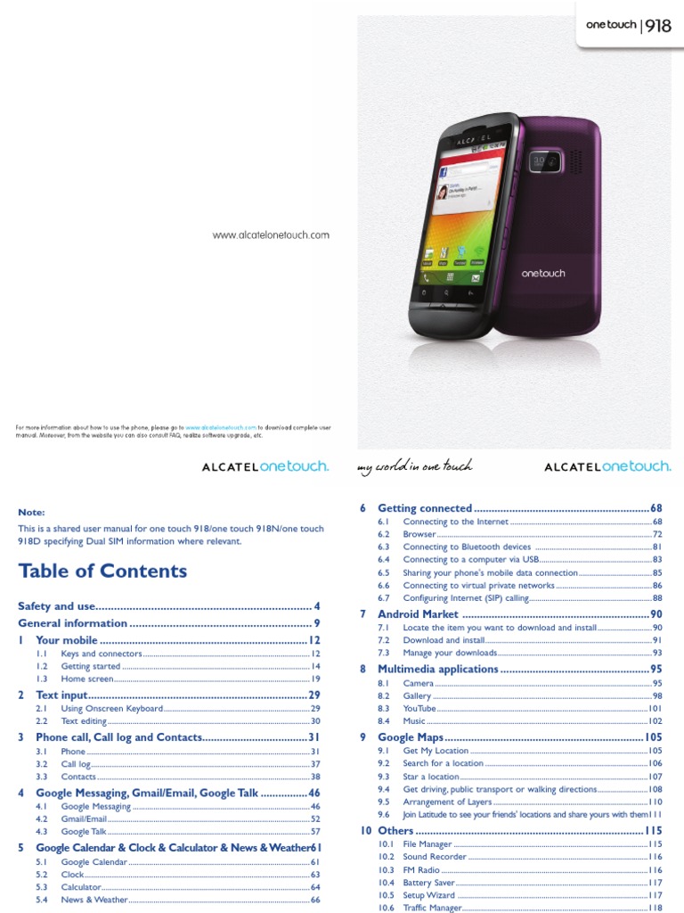 Onetouch 918 918n 918d User Manual English 3 | Computer Keyboard |  Subscriber Identity Module