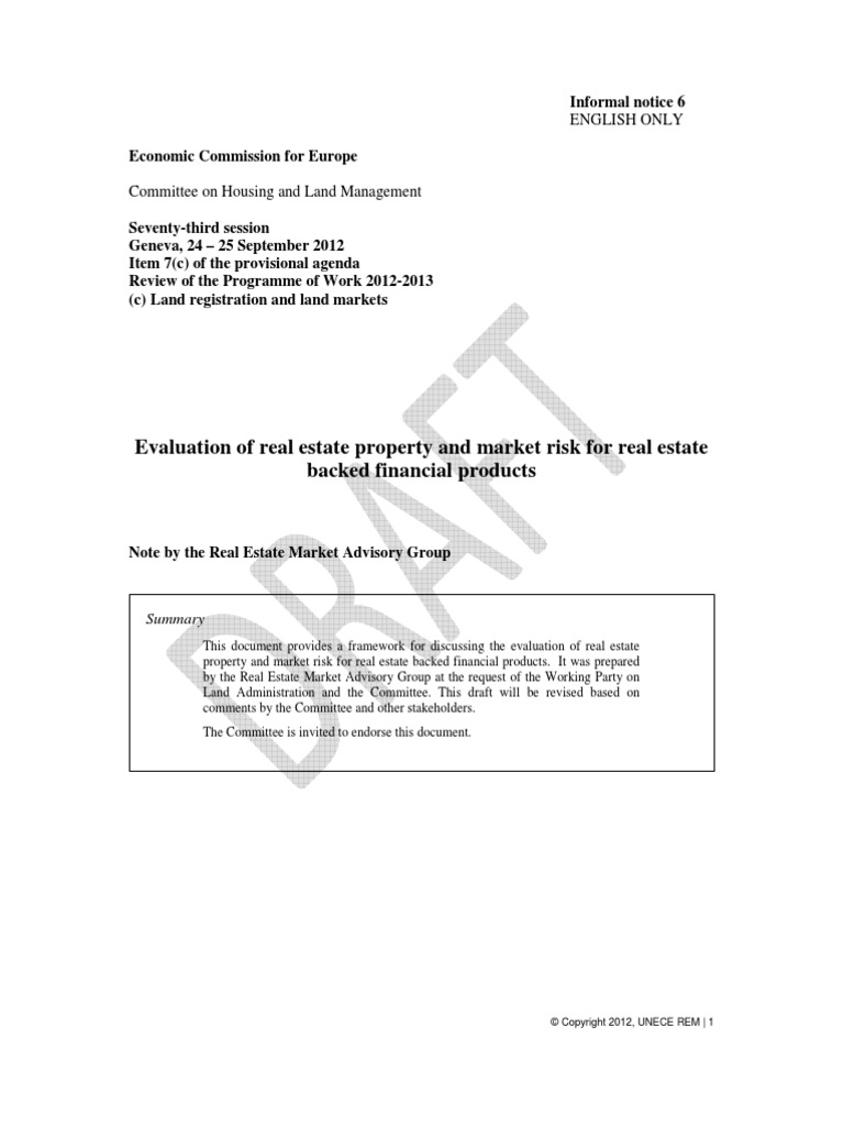 Real Estate Property and Market Risk PDF | PDF | Real Estate Appraisal ...