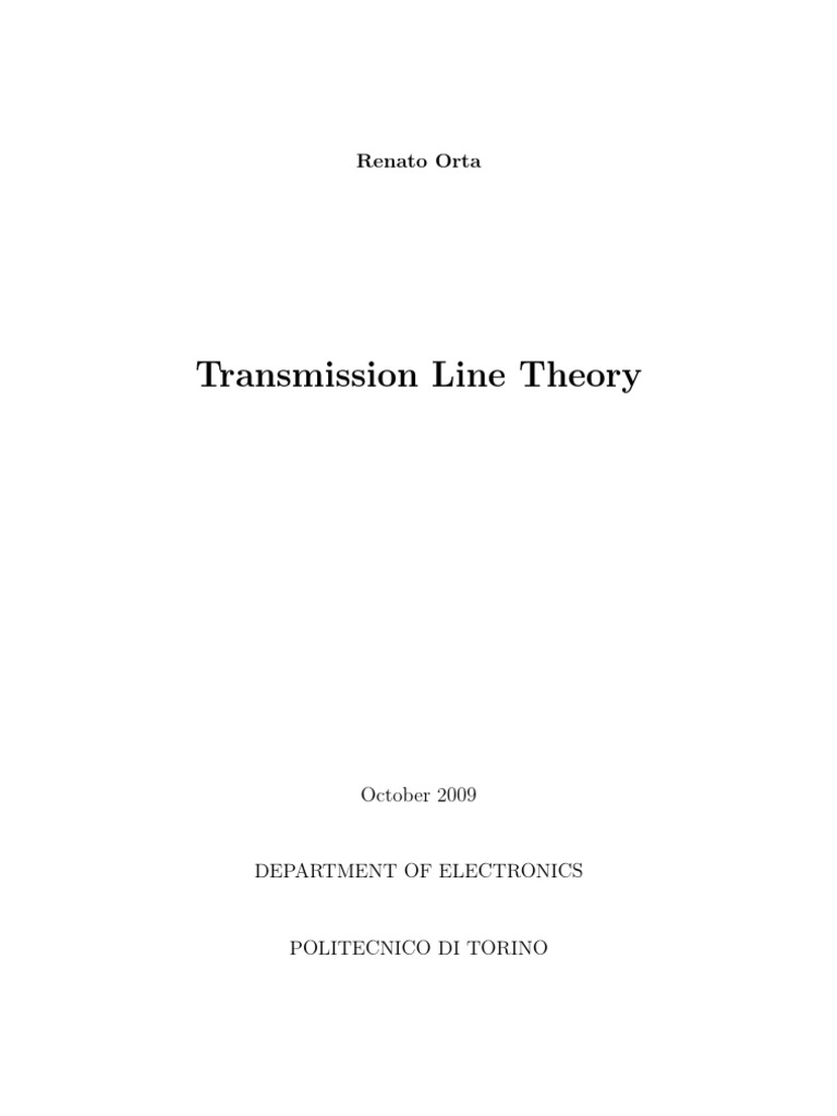 Transmission Lines CH 1 | PDF | Transmission Line | Eigenvalues And ...