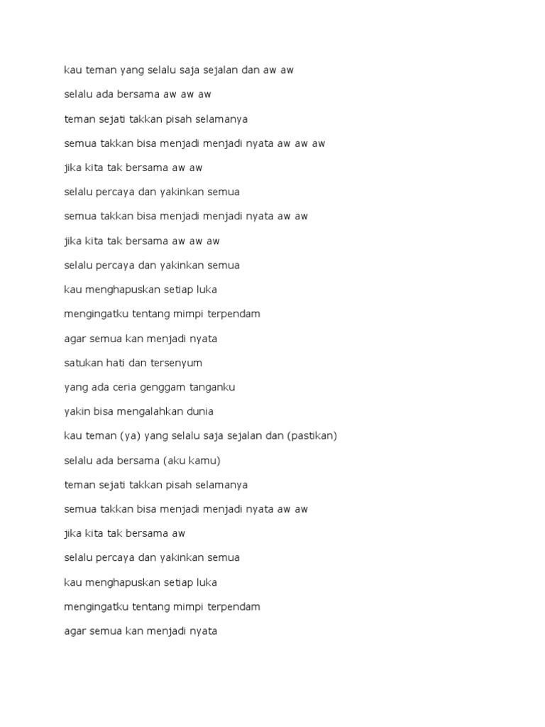 Lirik Lagu Aw Aw Aw Ditulis Tanggal Dec