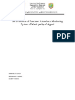 An Evaluation of Personnel Attendance Monitoring System of Municipality of Appari