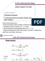 Lecture 6 Time Domain Response of Second Order Systems: AME 455 Control Systems Design