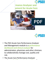 Performance Analyzer and Management For Acute Care