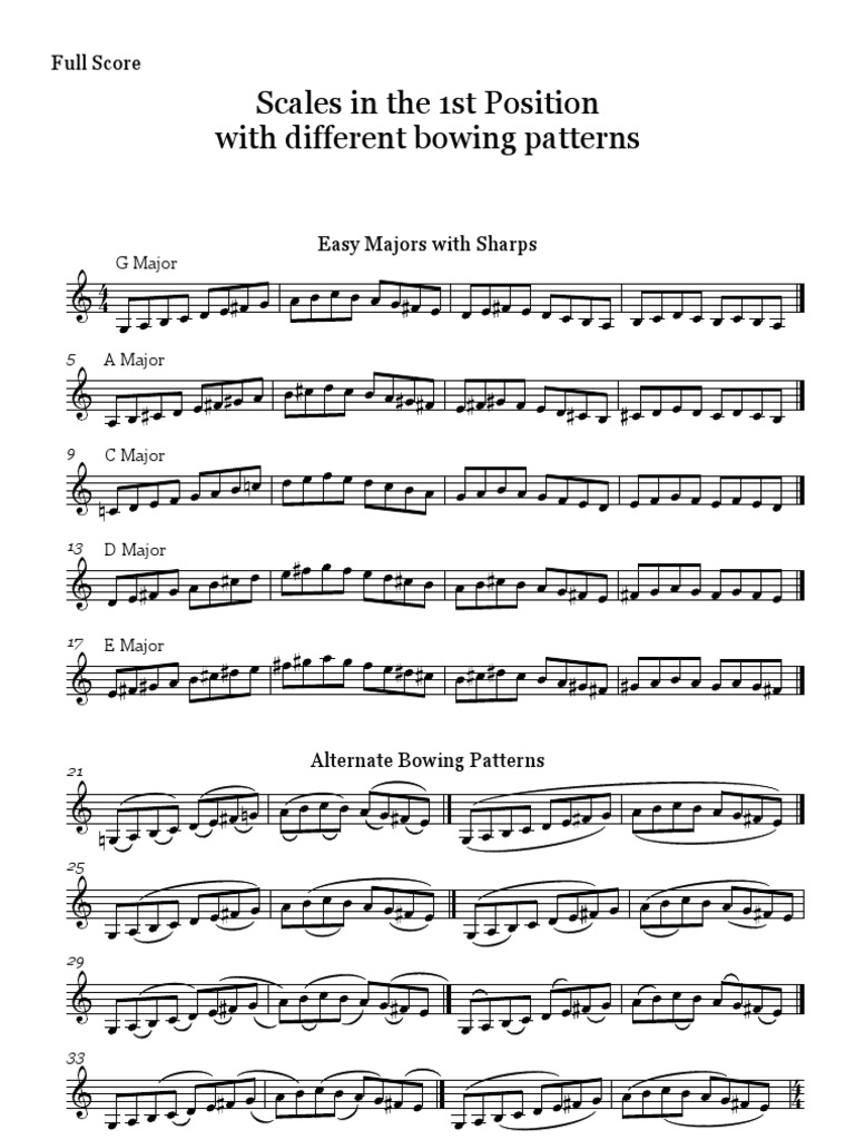 STREPITOSO VIOLIN METHOD: Scales in The 1st Position With Different ...