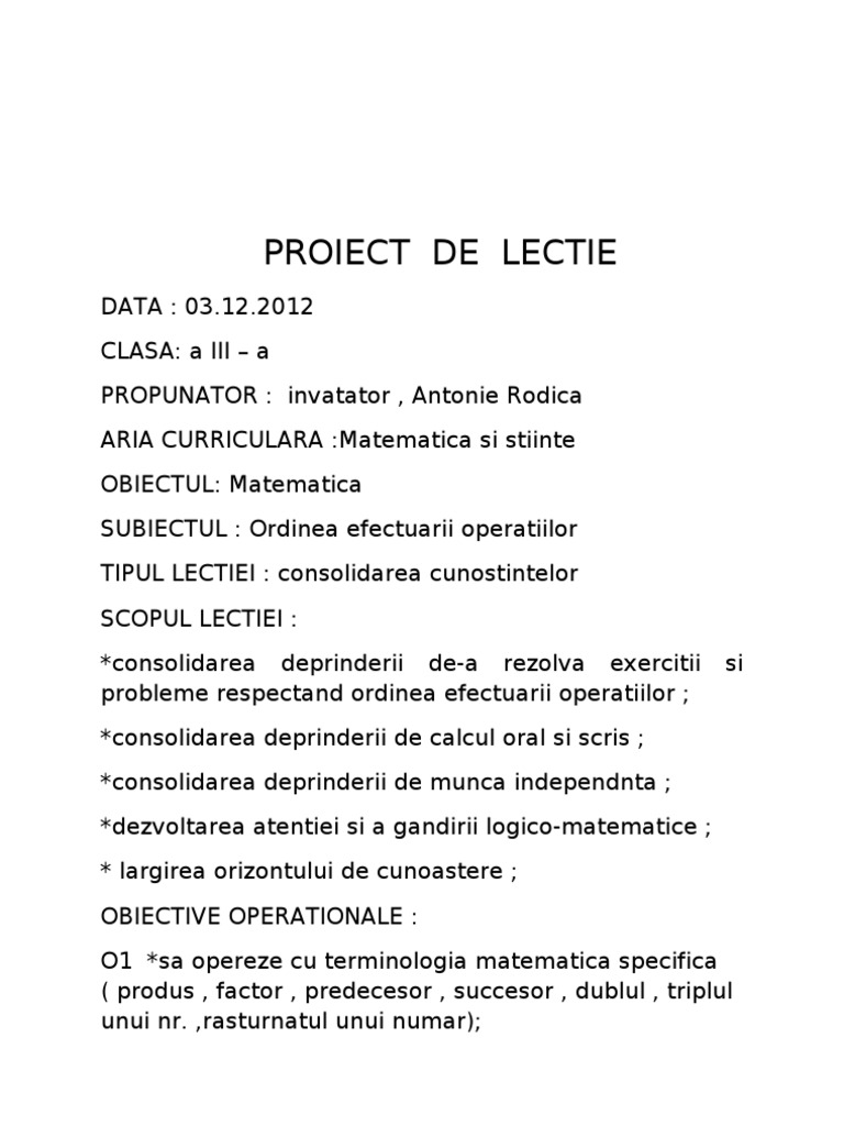 0 Proiect Didactic La Matematica 3