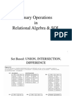 Binary Operations in Relational Algebra & SQL