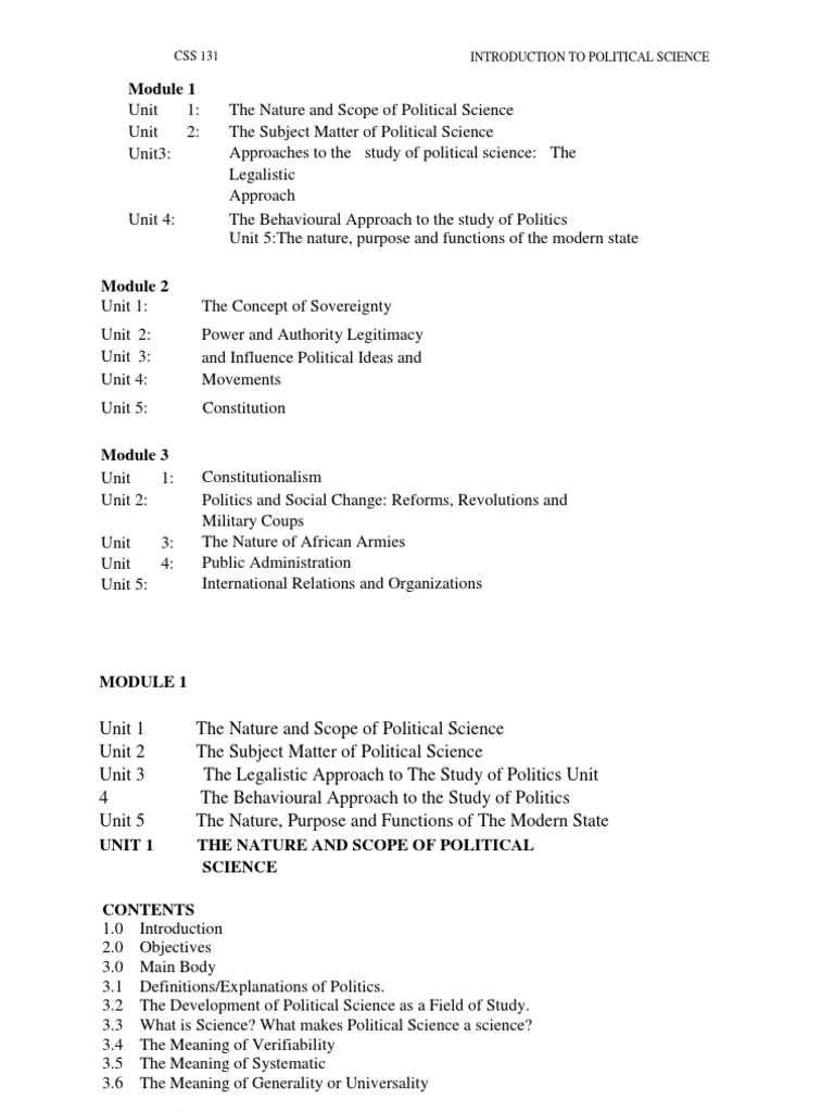Overview of Political Science Concepts | PDF | Political Science | Science
