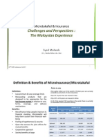 Challenges and Perspectives: The Malaysian Experience: Microtakaful & Insurance