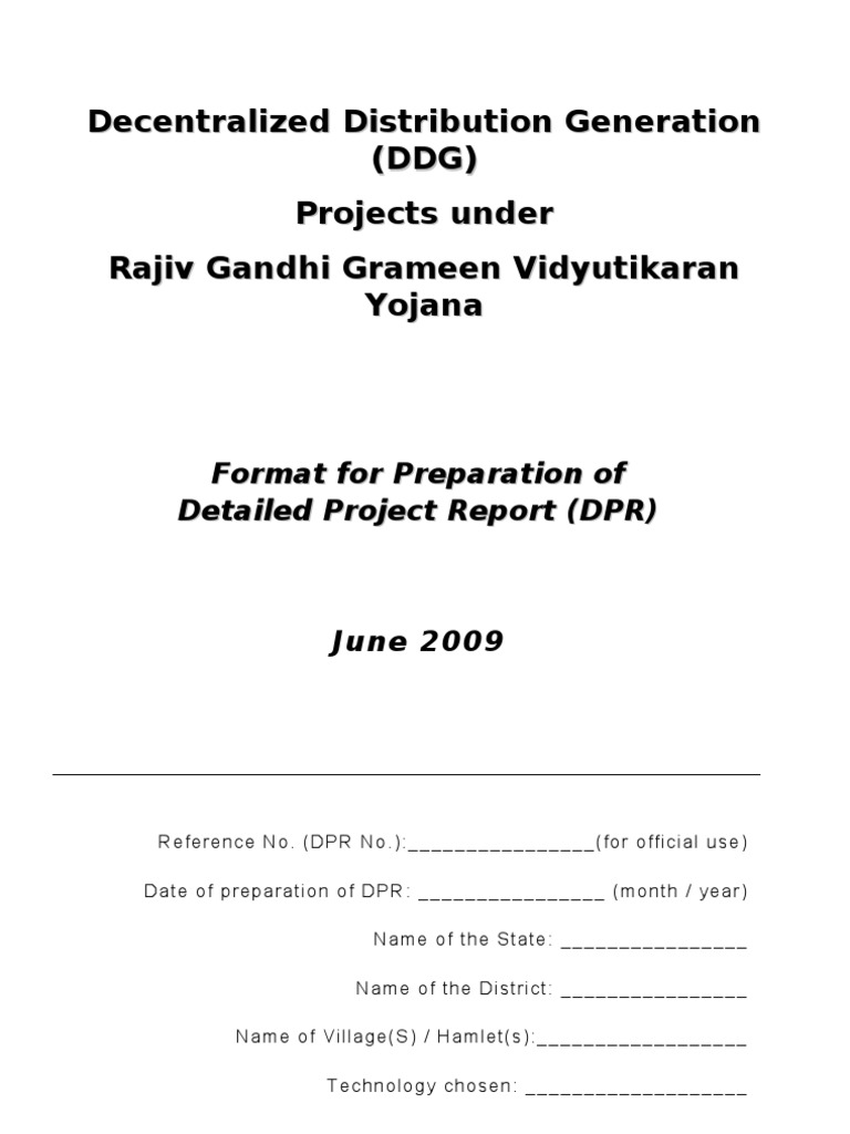 DPR Format DDG Rggvy | PDF | Clean Development Mechanism | Wind Power