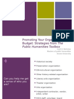 Promoting Your Organization On A Budget: Strategies From The Public Humanities Toolbox