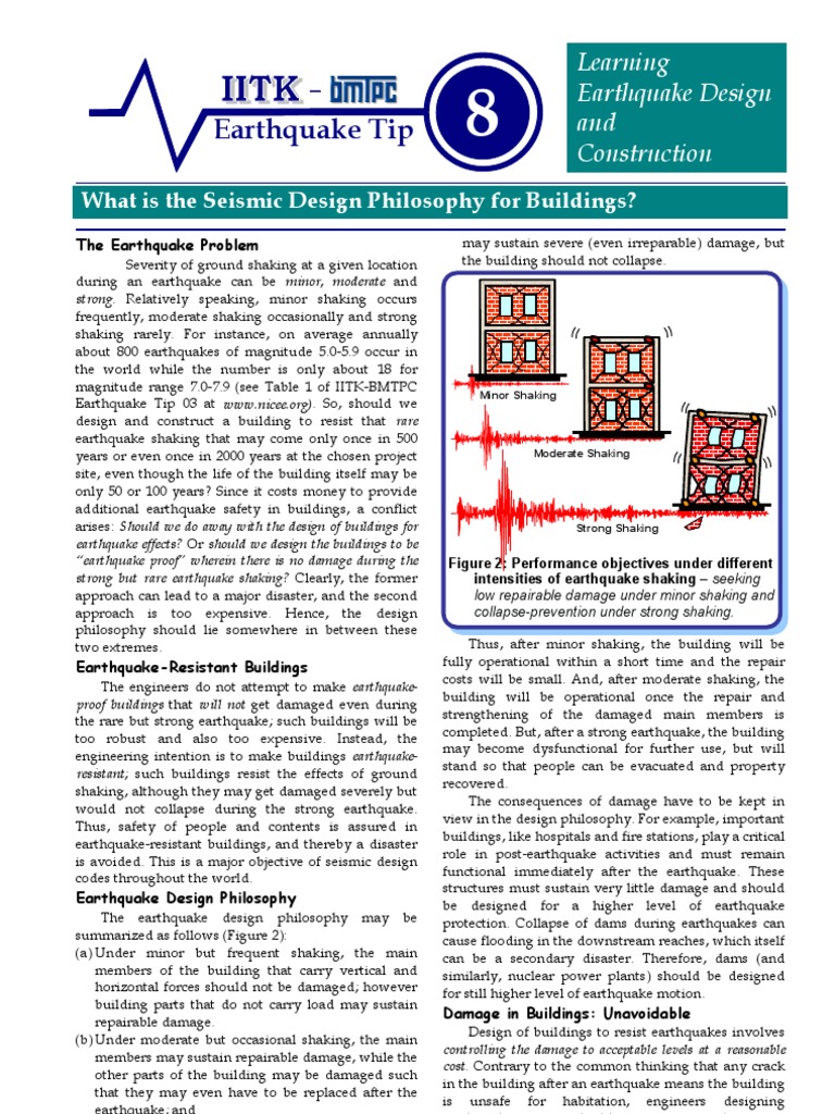 Seismic Design Philosophy for Buildings | PDF | Earthquake Engineering ...