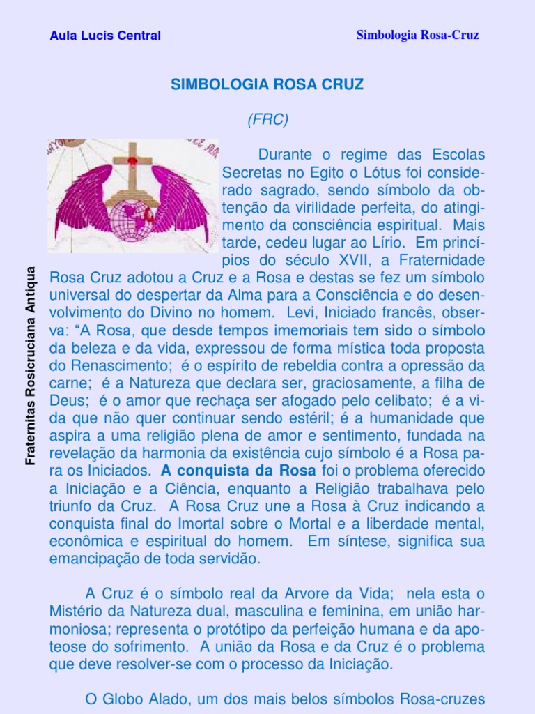 Simbologia Rosa Cruz | PDF | Rosacrucianismo | Humano