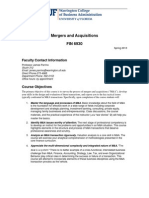 M&A FIN 6930: Mergers and Acquisitions Course