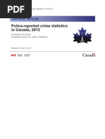 Police-Reported Crime Statistics in Canada, 2012