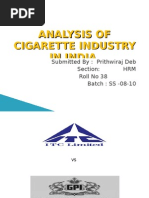 Analysis of Cigarette Industry in India