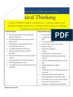 Core Educational Value Critical Thinking November 2012