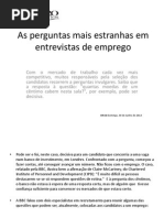 As Perguntas Mais Estranhas Em Entrevistas de Emprego
