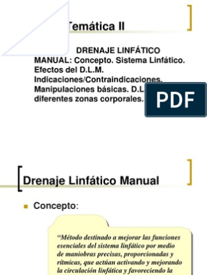 Drenaje linfático manual. Efectos, indicaciones y contraindicaciones