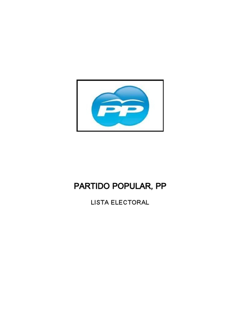 Lista Electoral del Partido Popular PP | PDF | Novela negra, policíaca ...