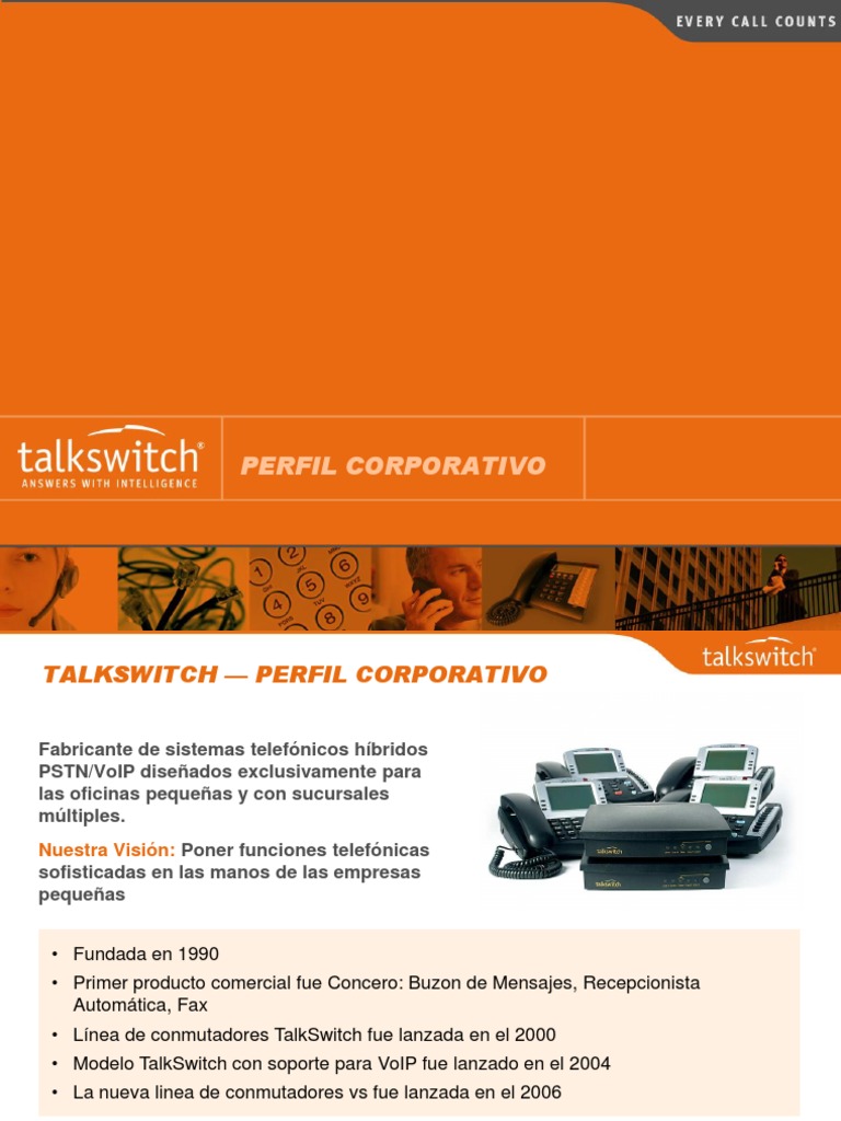 Perfil Corporativo de TalkSwitch | PDF | Voz sobre IP | Teléfono
