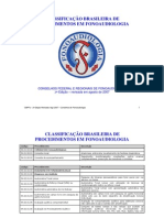 Classificação Brasileira de Procedimentos Fonoaudiológicos