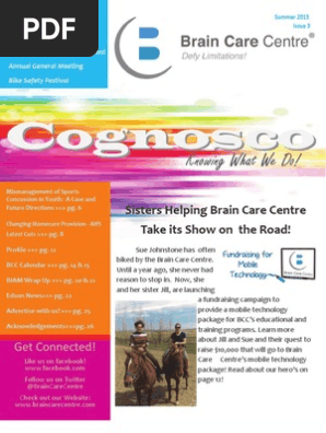 Cognosco, Brain Care Centre Newsletter: Summer 2013 Issue