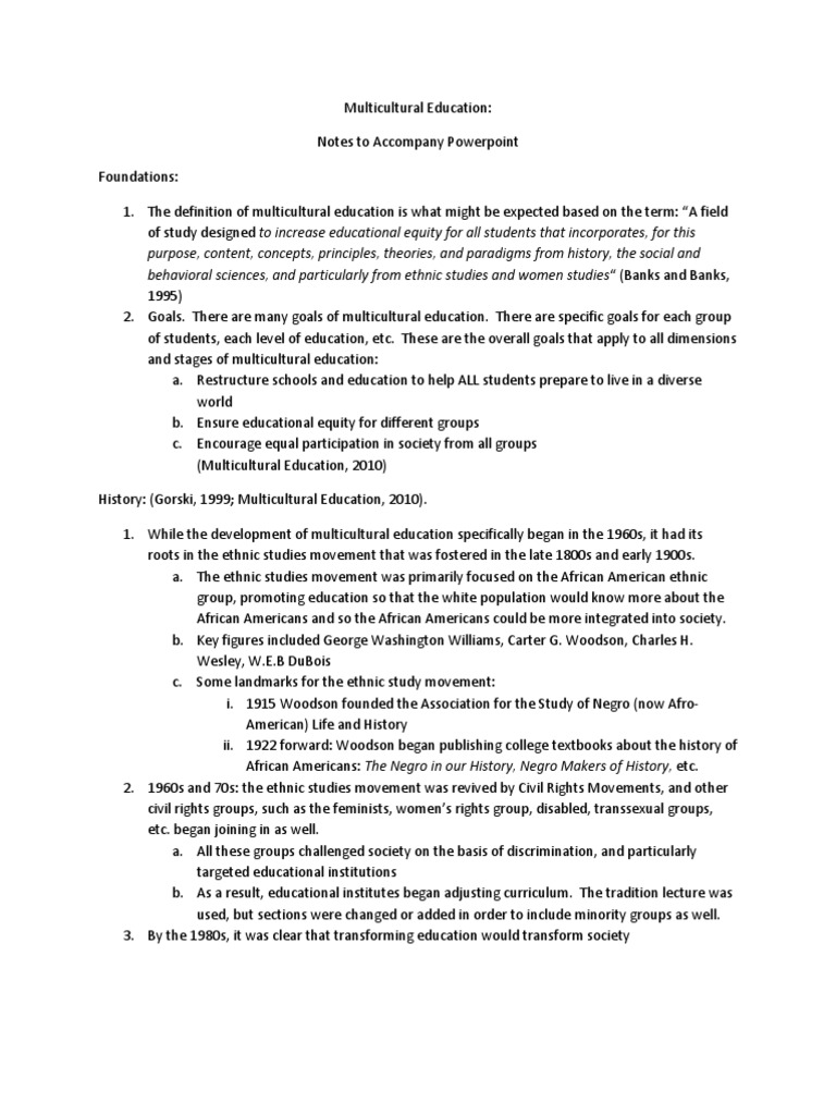 History of Multicultural Education | PDF | Multiculturalism | Cognition