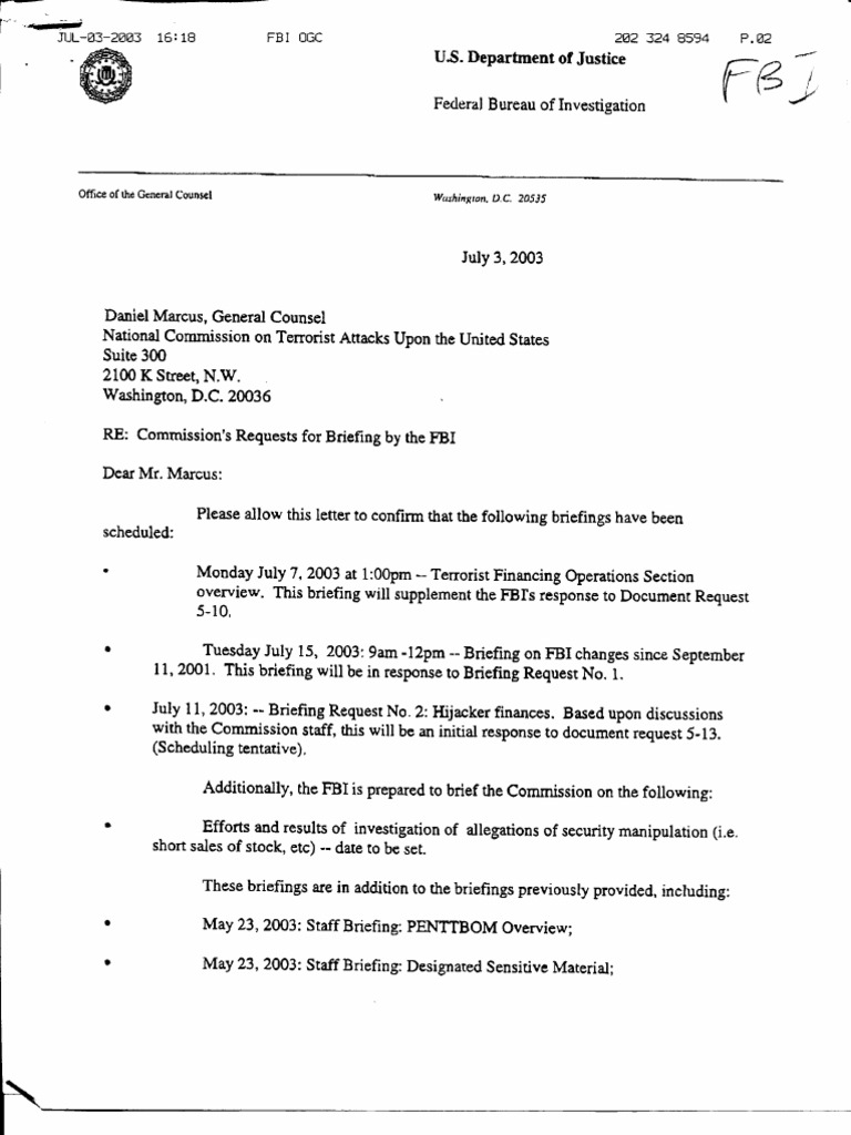 DM B3 FBI 2 of 2 FDR - Letter From FBI Re Briefing Schedule Incl ...