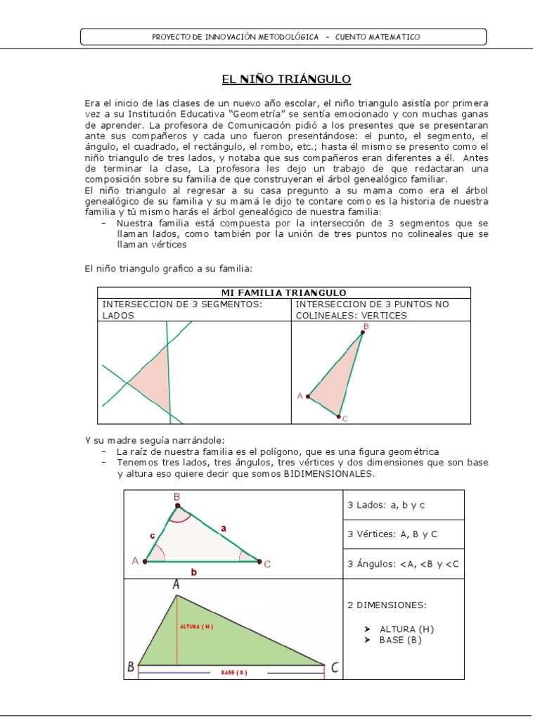 Cuento Matematico Niño Triangulo - Edken95 | PDF | Rectángulo | Triángulo