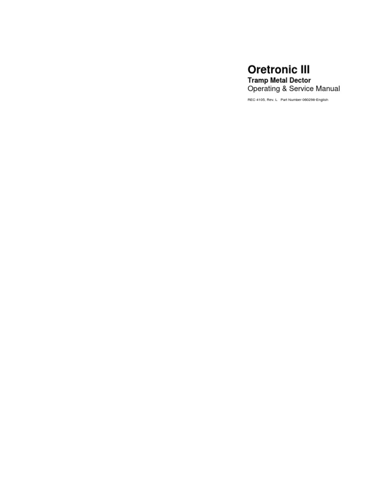 OS Manual Oretronic III Rec4105L | PDF | Electrical Wiring