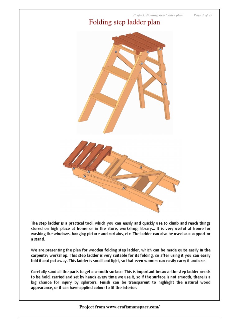 Folding Step Ladder Plan PDF
