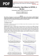 Channel Estimation Algorithms in OFDM, A Review