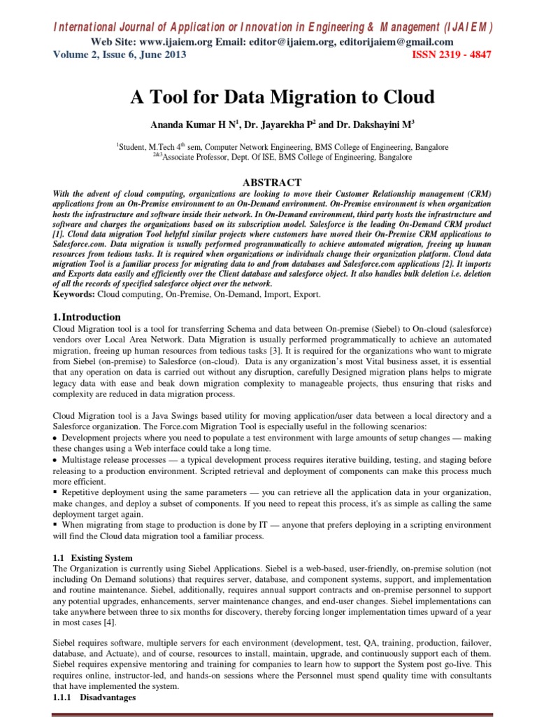 Cloud Migration Tool for Salesforce CRM | PDF | Salesforce.Com | Cloud ...