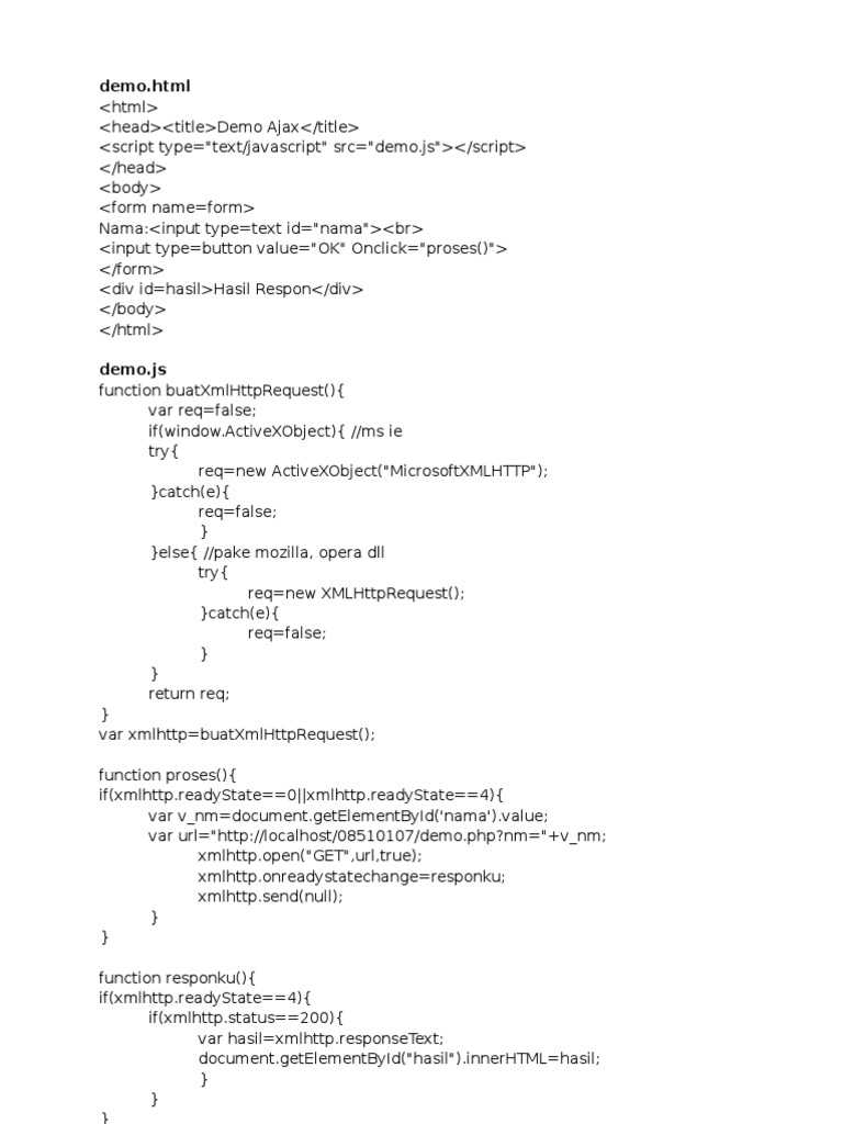 Contoh script ajax sederhana Microsoft Software