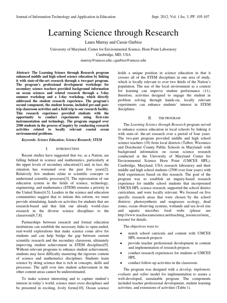 Learning Science Through Research | PDF | Science Education | Science ...