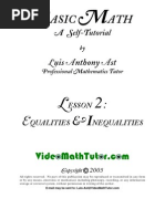Download Video Math Tutor Basic Math Lesson 2 - Equalities  Inequalities by The Video Math Tutor SN15611517 doc pdf