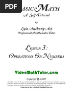 Download Video Math Tutor Basic Math Lesson 3 - Operations on Numbers by The Video Math Tutor SN15611523 doc pdf